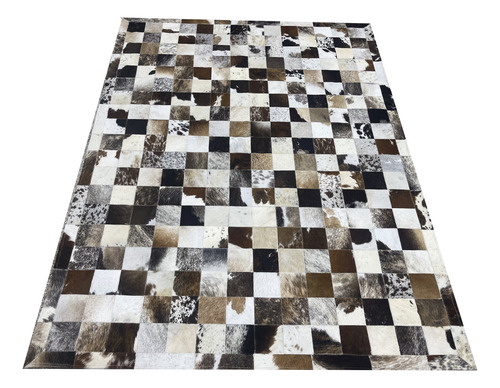 Tapete De Couro De Boi 1,50x2,0 Quadriculado 10x10 Com Borda