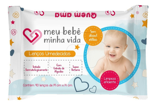 Lenço Umedecido Meu Bebê Minha Vida Com 90 Unidades