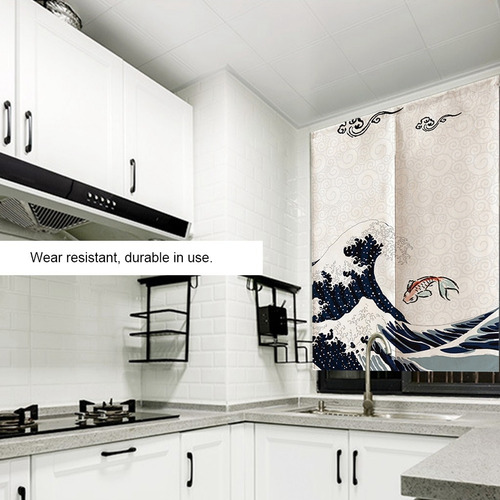 Cortina Divisoria 85* 120 Cm Estilo Japonés Poliéster Mitad