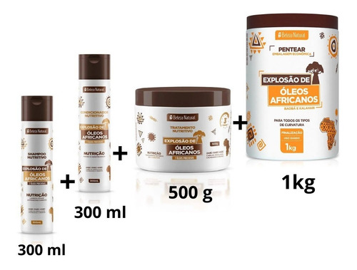 Kit Tratamento P Cabelo Cacheado Ressecado Óleos Africanos