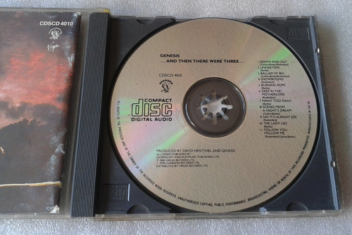 Genesis And Then There Were Three Cd Made Uk 1984 Ver Detall (Usado)