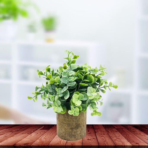 Plantas Artificiales De Sándalo Con Maceta Para Escritorio