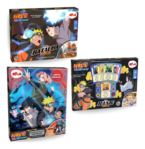 Jogo Estratégia Batalha Ninja Naruto E Quebra-cabeça 100 Pç