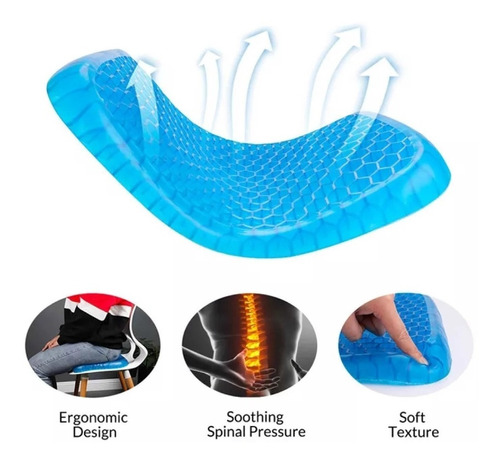 Cojín De Asiento Pará Silla  Flexible Gel Respirable Oficina