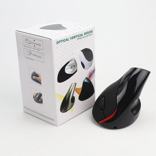 Mouse Vertical Ergonomico Raton Gamer Silencioso Rgb Dpi Color Negro