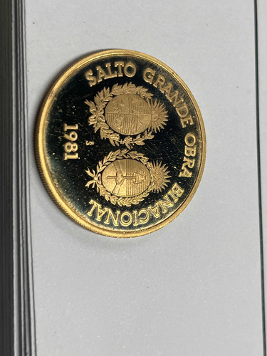 Moneda Conmemorativa Oro 1981 Salto Grande