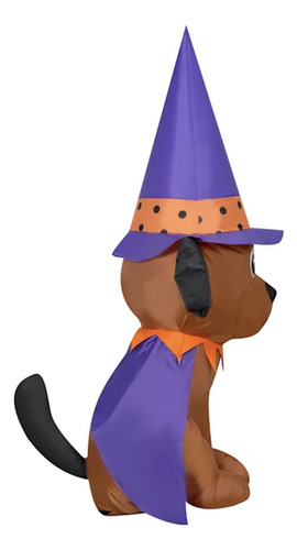 Inflable De Perro Disfrazado De Bruja Halloween