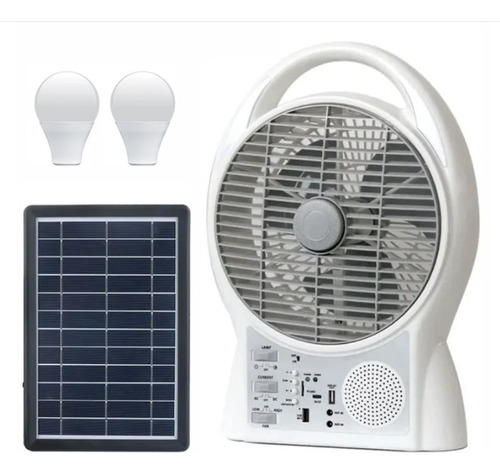 Ventilador 6 En 1, Radio Fm, Solar, Bluetooh