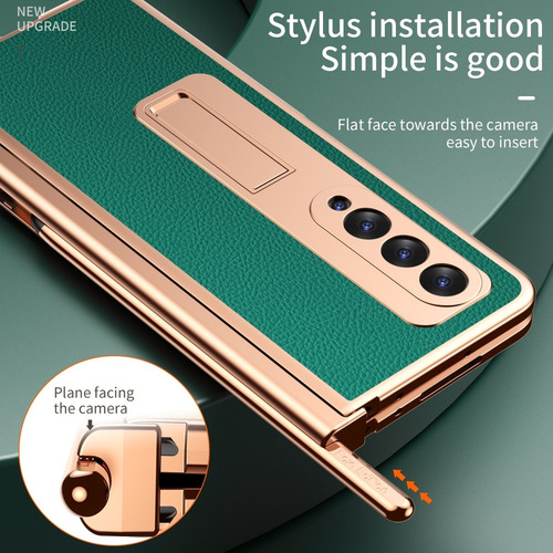 Compatible Carcasa Con Bisagras De Pu Con Textura De Litchi For Samsun