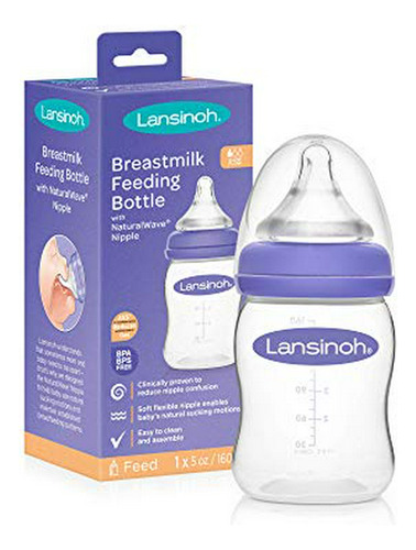 Biberón Lansinoh Momma Con Tetina Naturalwave, 5 Oz