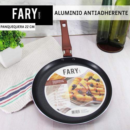Set De Ollas Batería De Sartenes Cacerola Con Tapa Jarrito Panquequera Faryhome Antiadherente 6 Piezas