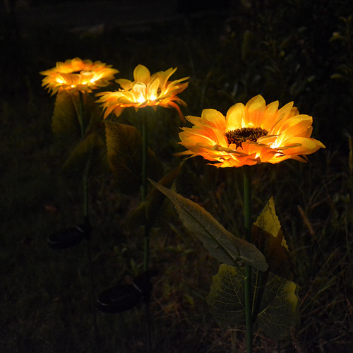 Decoración Exterior De Simulación Led De Girasol Solar Para
