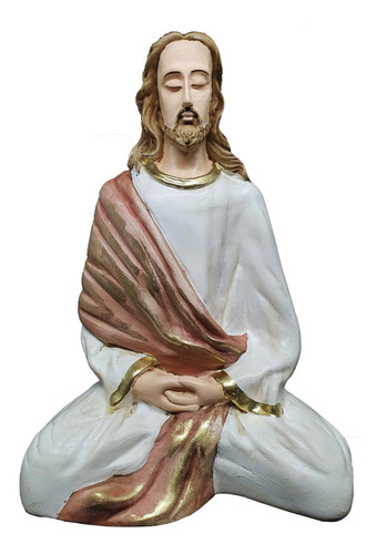 Imagem Estátua Jesus Cristo Meditando 22 Cm Promoção Enfeite