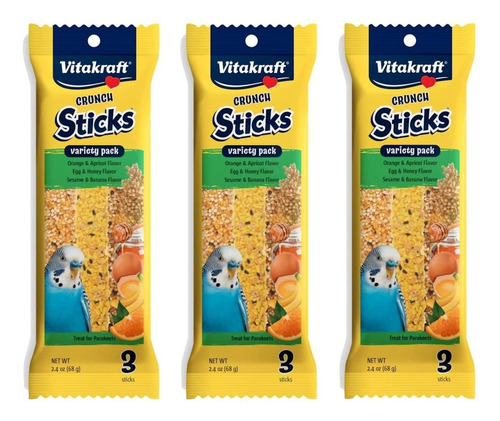 Vitakraft Kracker Crunch Treat Sticks Variety Pack For Parak