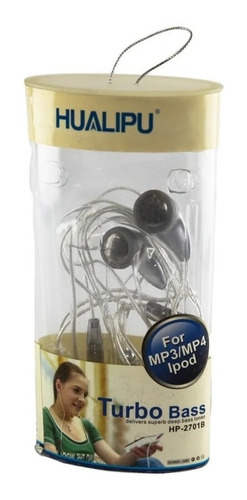 Auriculares Mp3 Mp4 Hualipu Hp-2701b Plug 3.5mm Stereo 1.2m Color Plateado