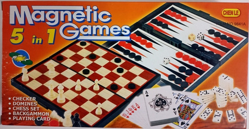 Juego De Mesa 5 En 1 Magnetic Games Damas/dominó/ajedrez 