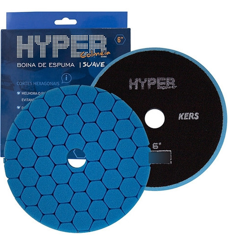 Boina De Espuma Azul Suave Lustro Hyper Kers 6 Polegadas 