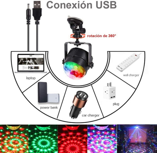 Imagen 4 de 7 de Bola De Luz Estroboscópica De Discoteca Para Fiestas