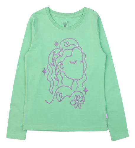 Polera Day To Day Verde Junior Niña
