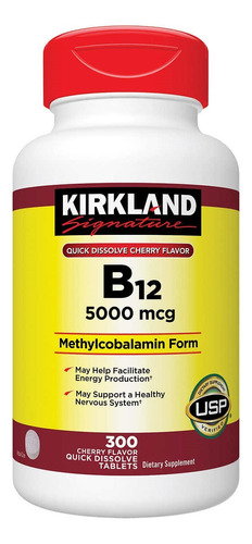 Vitamina B12 Kirkland 5000 Mcg 300 Tomas Disolución Rápida