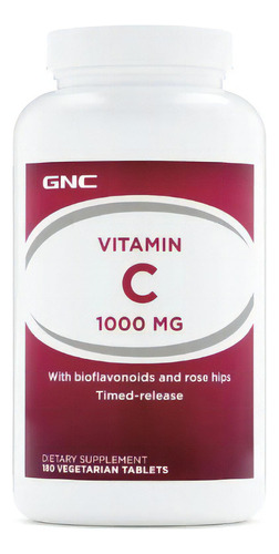 Gnc Vitamina C 1000mg 180 Cápsulas Com Bioflavonoids