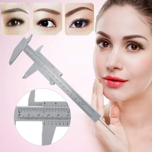 150mm Calibrador Vernier, Calibradores Vernier De Plástico Con Conversión De Pulgada/mm Tatuaje De Cejas Herramienta De Medición De Micrómetro De Maquillaje Permanente
