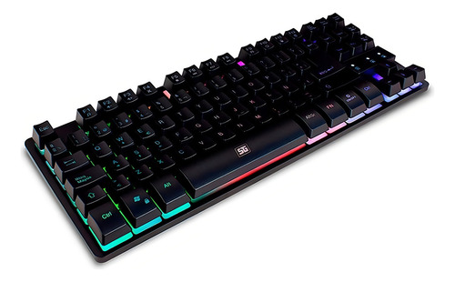 Teclado Gamer Vorago Kb-503 Qwerty Español España Color Negr Negro Español España