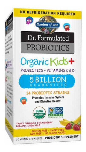 Enzimas Premium Niños Organico Vitaminas Probioticos 30 Serv Sabor Fruta