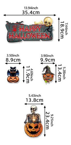 Adorno Colgante De Papel Letrero De Calaveras De Calabaza