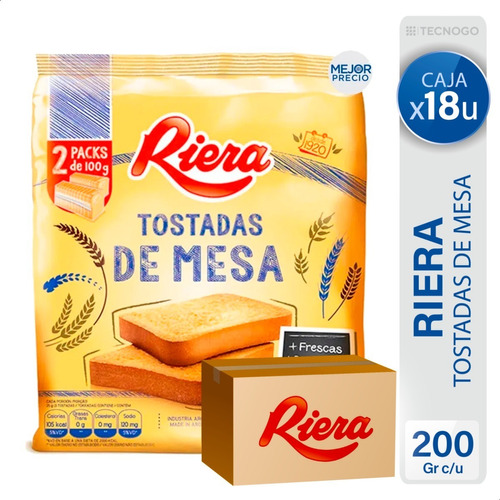 Caja Tostadas De Mesa Riera Saladas Galletitas Mejor Precio