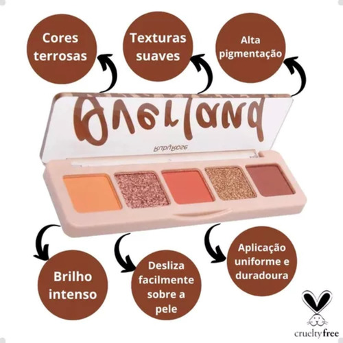 Paleta De Sombras Ruby Rose Overland 5 Cores