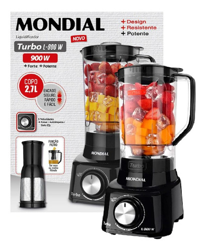 Liquidificador Mondial Turbo L-900 2.7 L 127v              