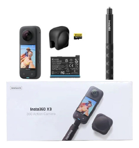 Cámara Insta360 X3  Adventure Kit, Batería Extra, Memoria