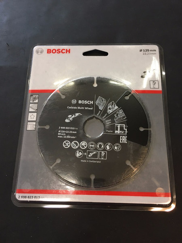 Disco De Corte Multimaterial Para Amoladora 125mm Bosch