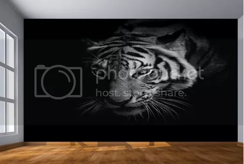 Papel de parede personalizado com animais de tigre, preto e branco, 3d,  mural de sala de