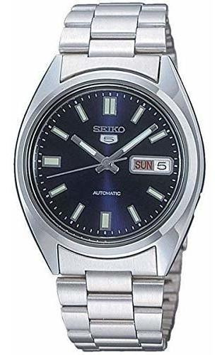 Seiko Snxs77 Automatico Azul Dia Fecha Dial Plata Acero Puls