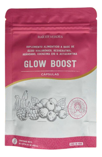Glow Boost | Piel Radiante | Raíces Verdes | 60 Cápsulas Sabor Sin Sabor