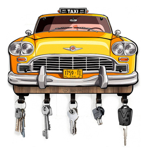 Organizador De Llaves De Pared Vintage Taxi New York