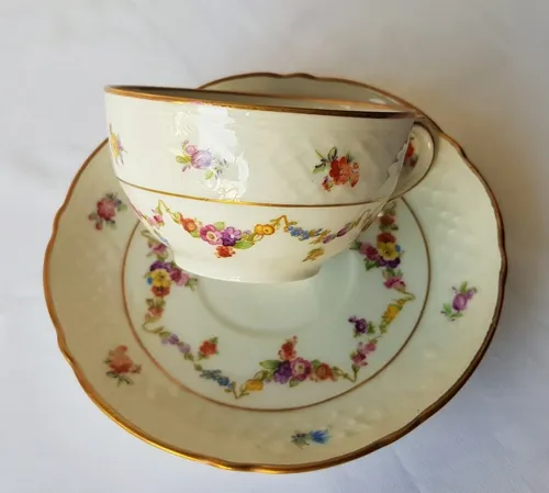 comprar Juego Taza Y Plato De Té Porcelana Alemana Schumann (c\u002Funo)