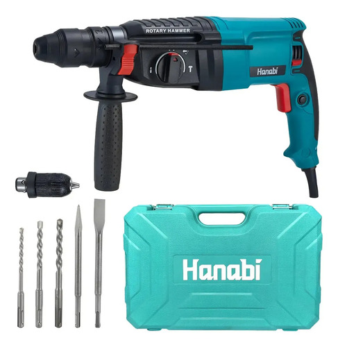 Martelete Perfurador Rompedor Professional 1300w 2.8j 26mm Sds Plus 60hz Hanabi