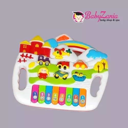 Piano Musical Vaquinha Teclado Infantil Bebe Braskit no Shoptime