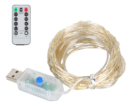 Cadena De Luces De 200 Led De Color Blanco Cálido