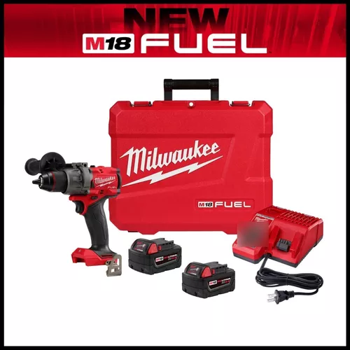 Milwaukee Taladro Percutor M18 Fuel 4ta Gen + 2 Bat 2904-22