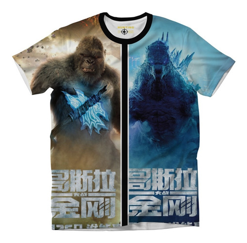 Playera Niños Godzilla-king Kong Pelicula  Moda Full Print