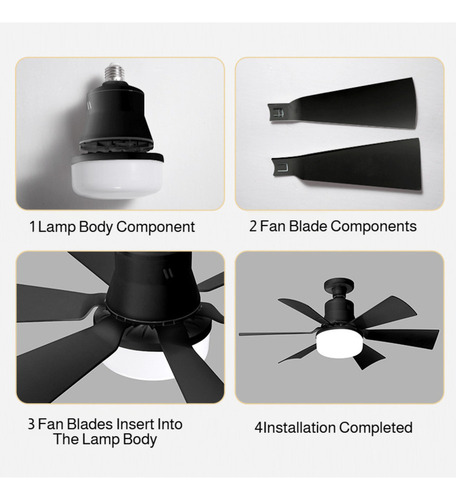 Q Fan Lamps And Lanterns Small With Remote 30w Black