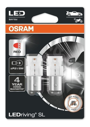 Par De Lamparas Osram Led Ledriving P21/5w Roja 2 Polos