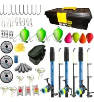 Comprar 3 Kit Combo Pesca Surfish Cañas + Reeles + Caja + Accesorios