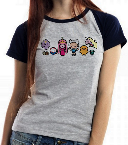 Blusa Baby Look Hora Da Aventura Desenho Cartoon Animado