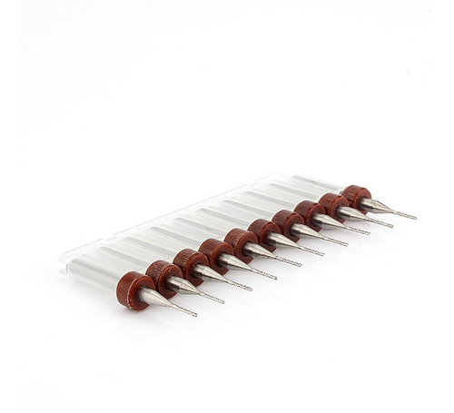 10 Brocas De Carburo 0,8 Mm Hoja De Acero De Tungsteno Cnc/p