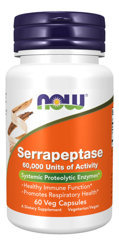 Serrapeptase 60000 60 Cápsulas Vegetales Now